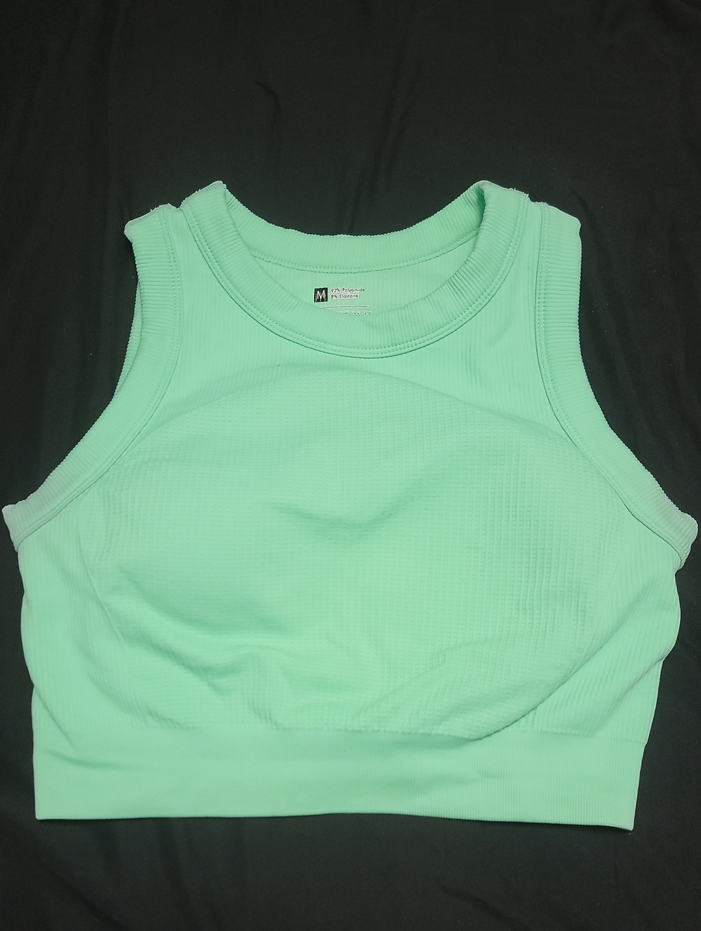 Ribbed Mint Green Crop Tank - Sleeveless Everyday Top
